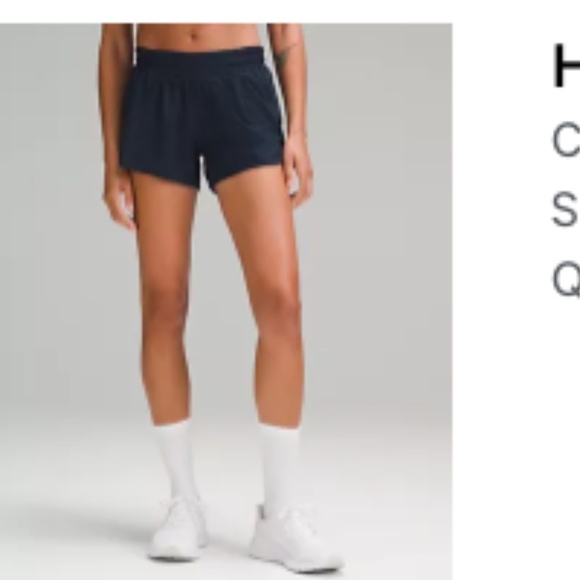 Lululemon: Hotty Hot Low-Rise Lined Short 4" NAVY - Picture 1 of 3